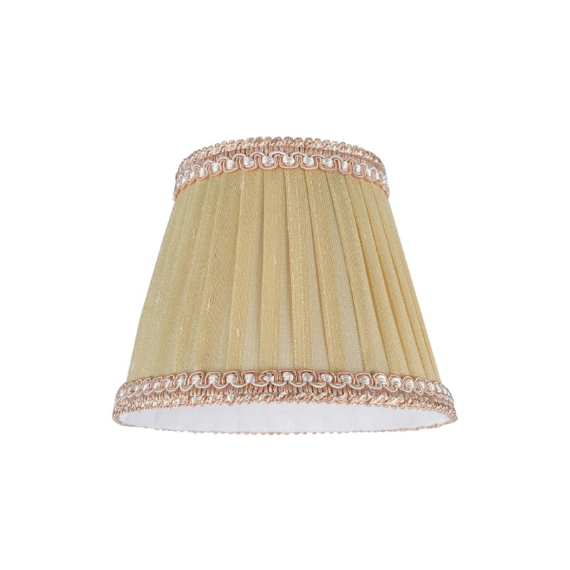 Aspen Creative 33002 Small Pleated Empire Shape Chandelier Clip-On Lamp Shade, Gold, 3" Top x 5" Bottom x 4" Slant, 1 Pack - Image 1